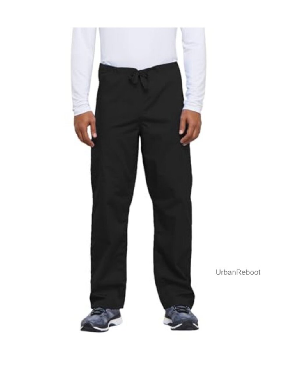 Unisex Scrub Pants Straight-Leg Adjustable Drawstring Cargo Medical Work